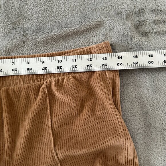 *flaw Aerie Ribbed Tan Flare Pull On Pants Women's size Medium Tall Long MT - Picture 5 of 8